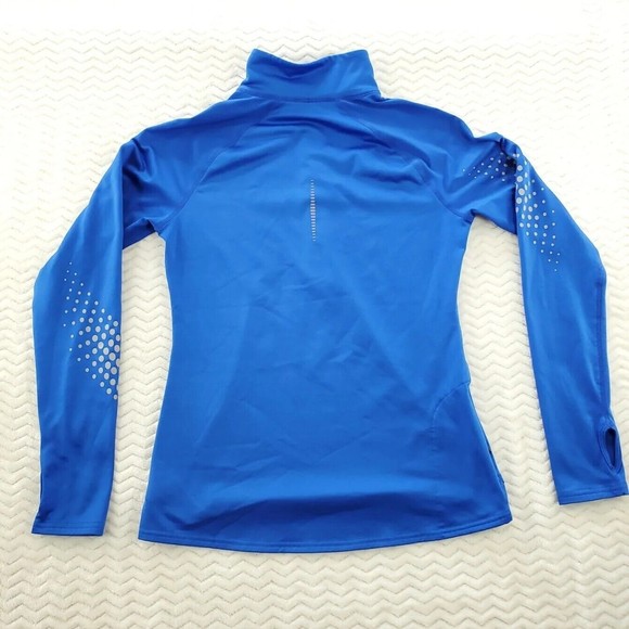 Gapfit Reflective Pullover Half Zip Activewear Bristol Blue Thumbhole Size Small - Picture 2 of 12